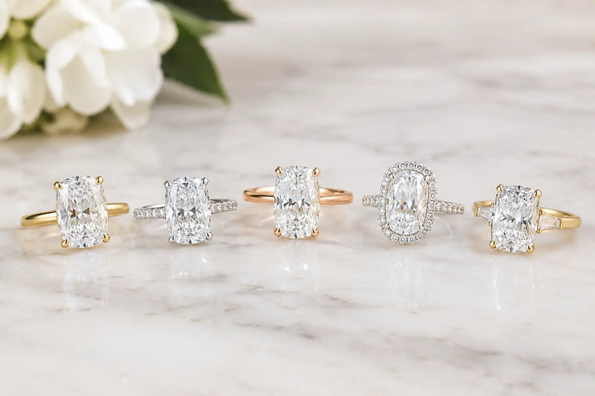 Elongated Cushion Engagement Ring Style Guide
