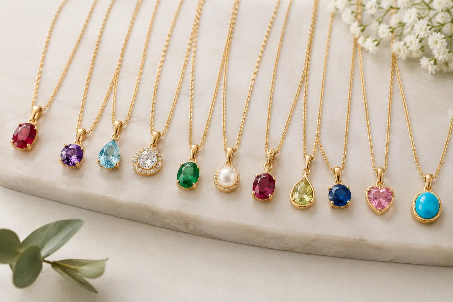 12 Custom Birthstone Necklace Examples to Gift