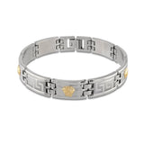 S.STEEL LION-HEAD GREEK KEY
