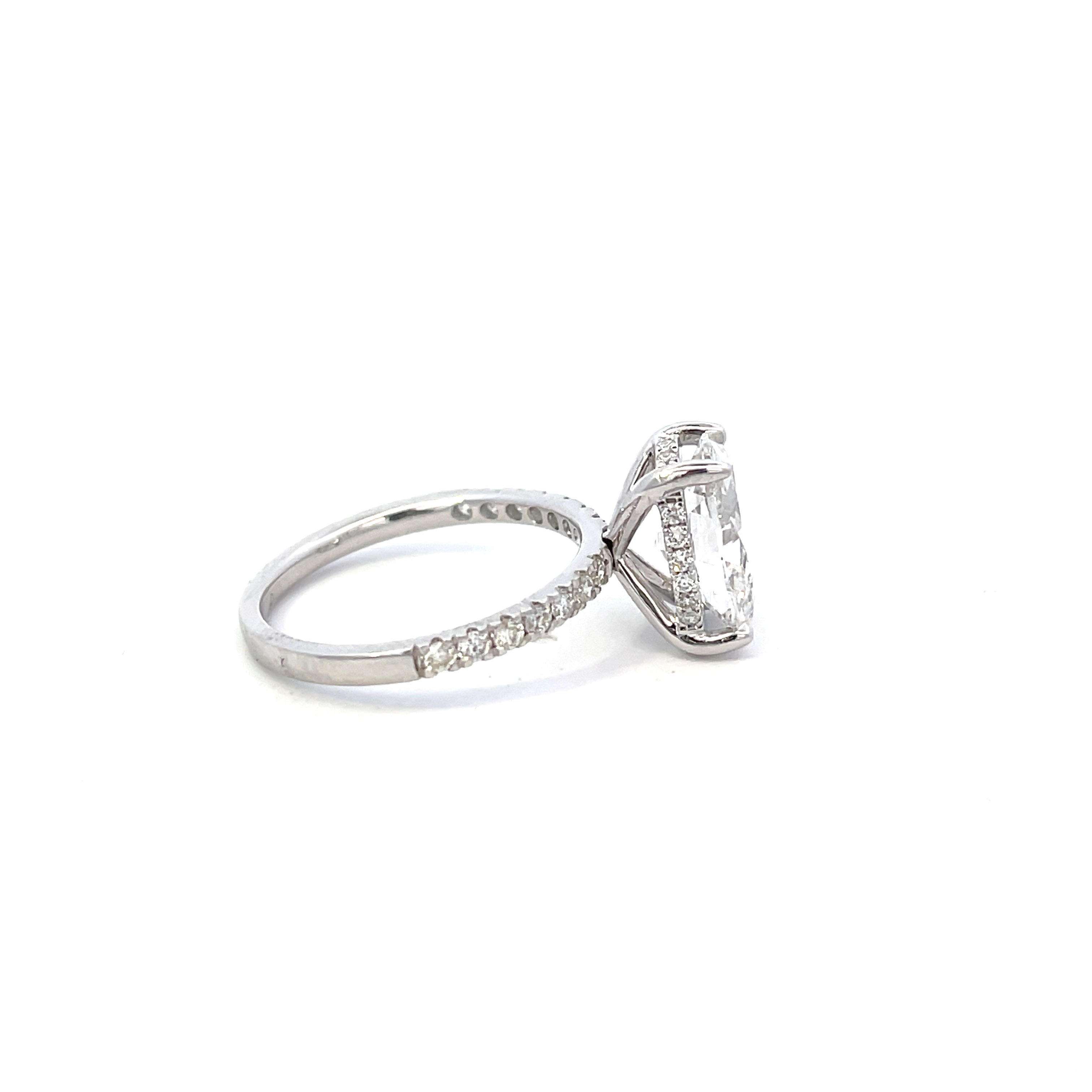 14k Oval Cut  Hidden Halo diamond Ring