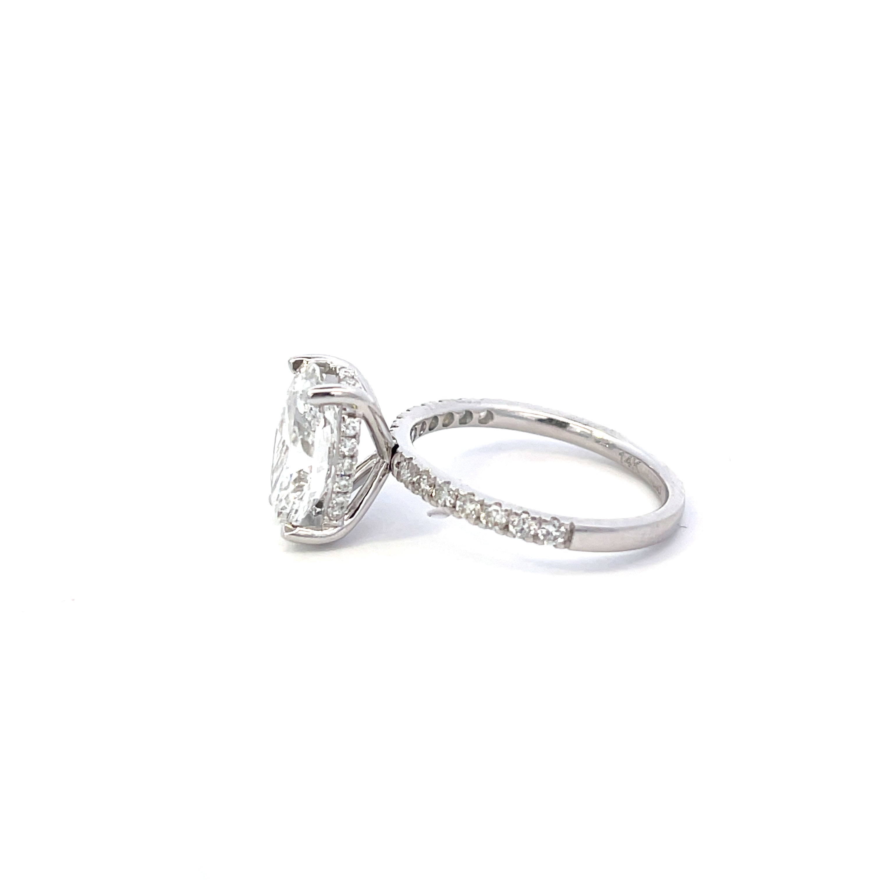 Oval Cut  Hidden Halo Diamond Ring
