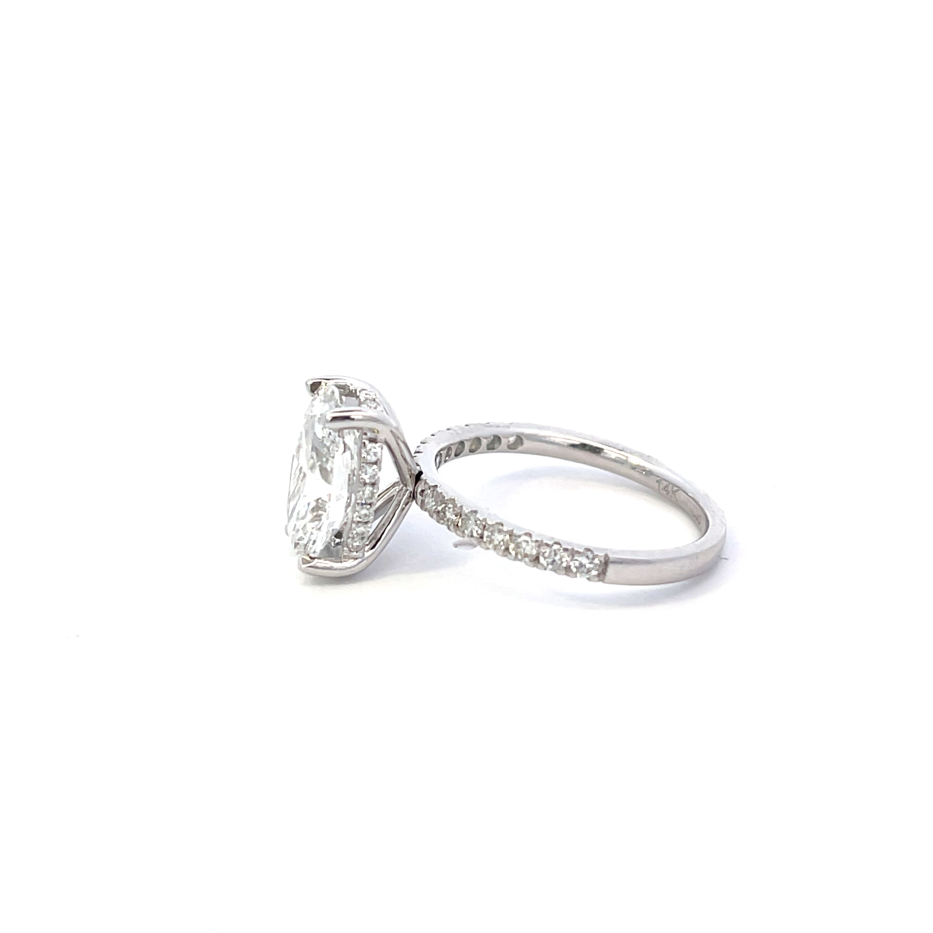 Oval Shape  Hidden Halo Diamond Ring