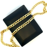 10K Gold Faceted Curb Chain 7mm