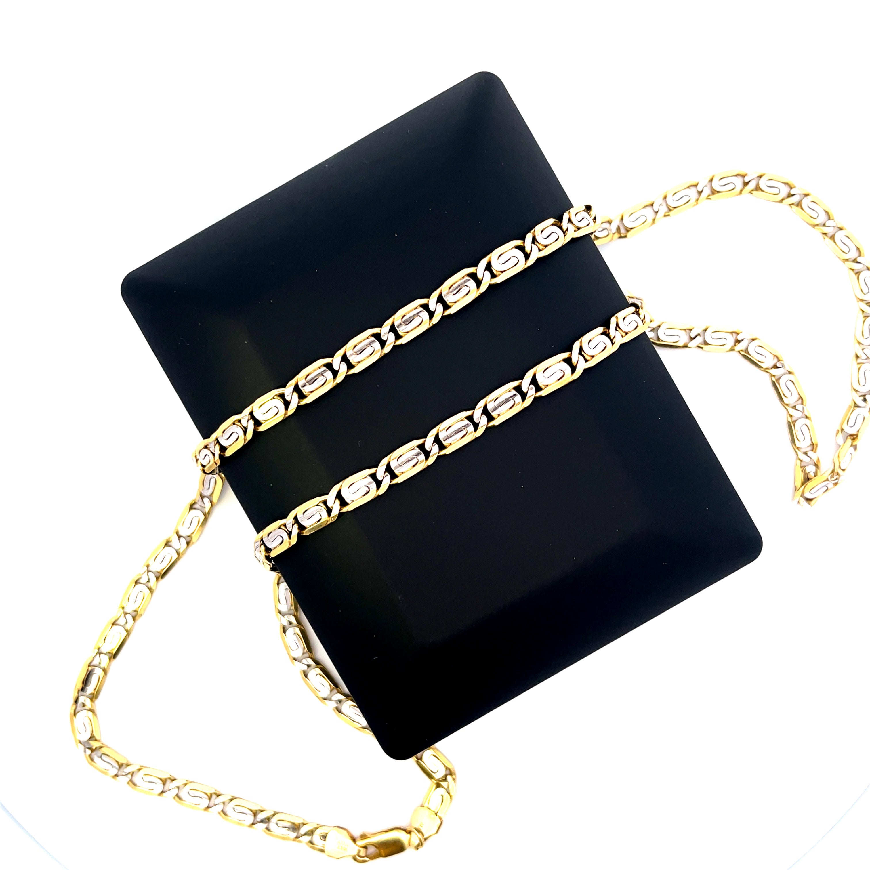 Solid Gold 10K Classic Two Tone Chain 5mm