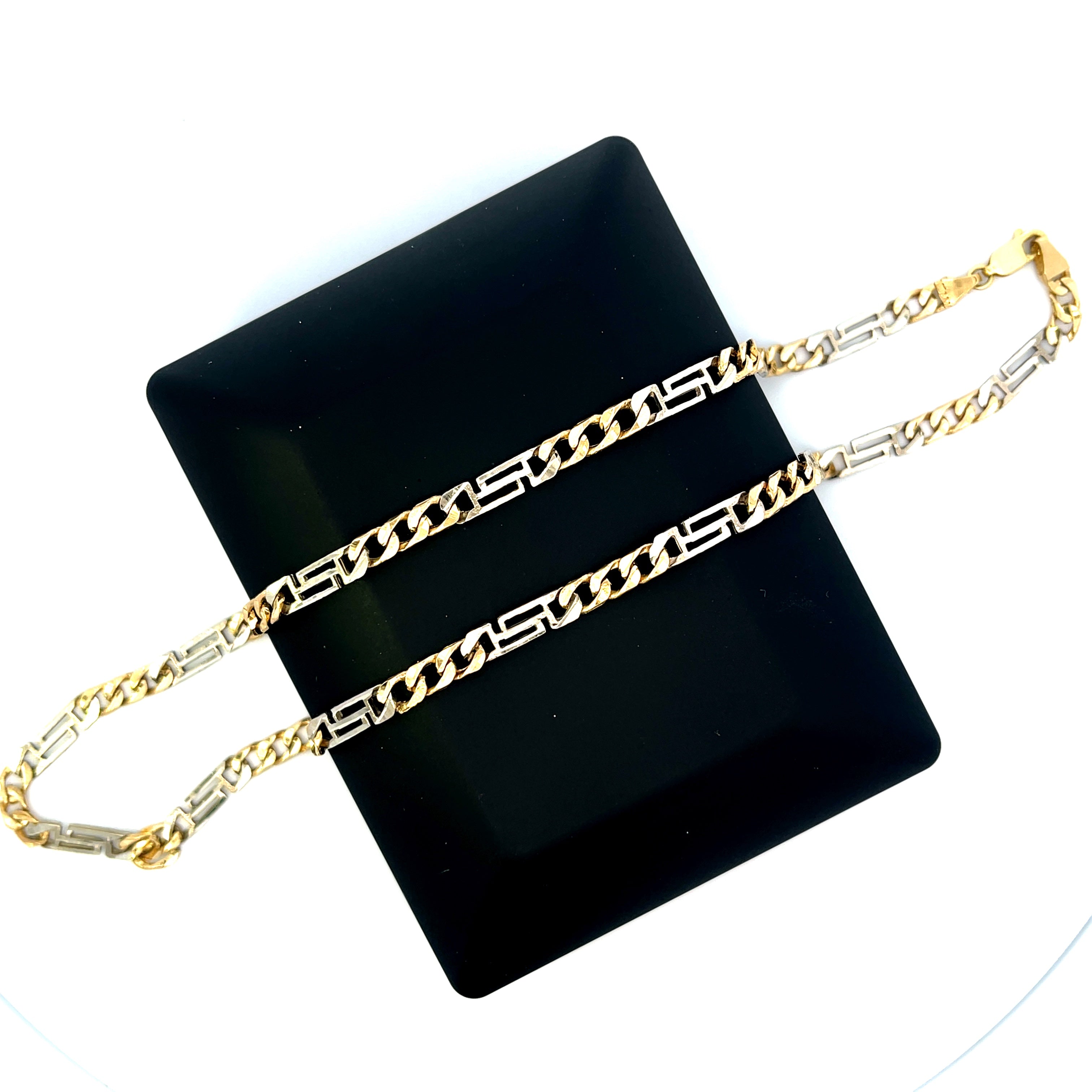Solid Gold 10K  Two Tone Medusa Chain 4.5mm