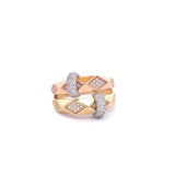 18K Gold Cubic Zirconia Losange Woman Ring
