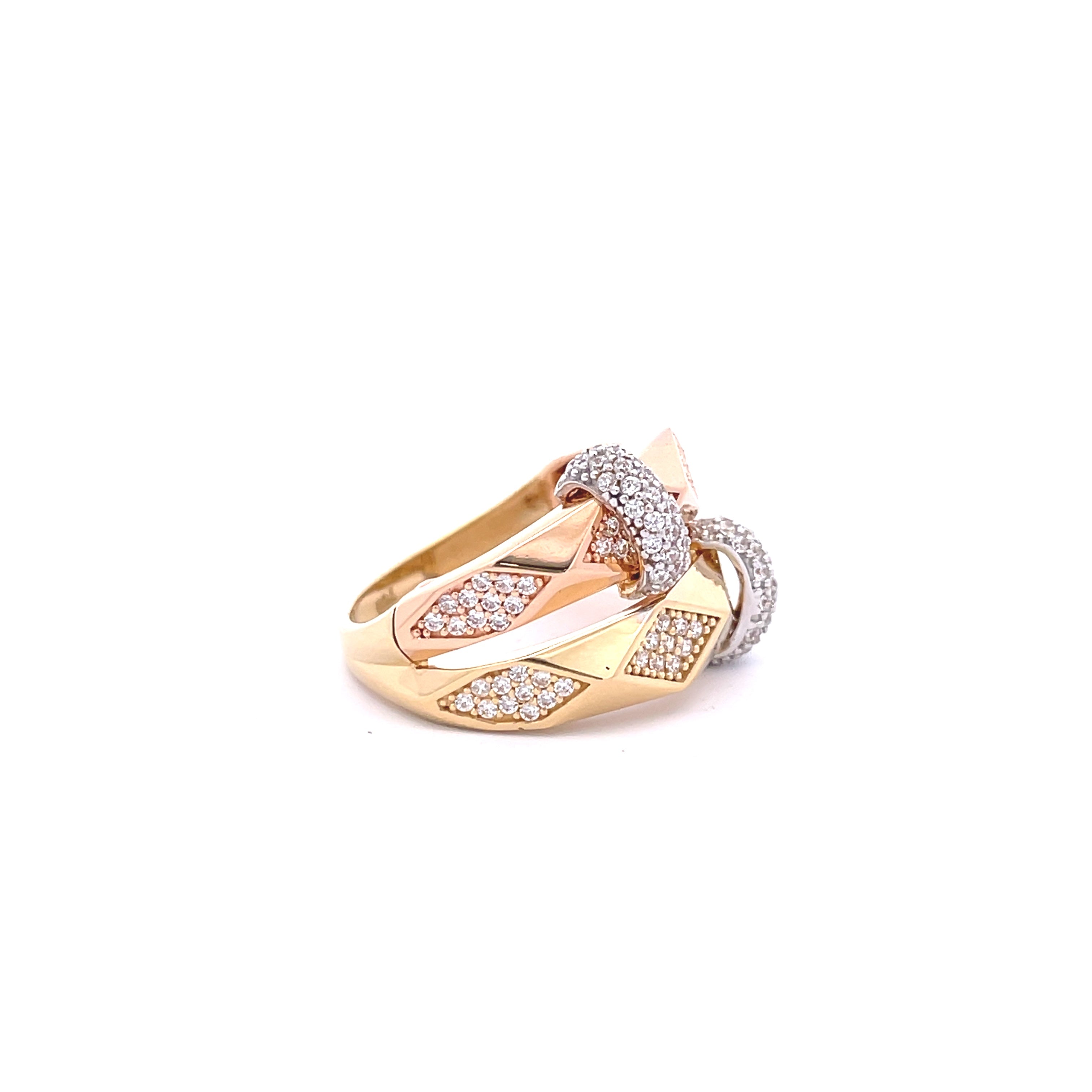 18K Gold Cubic Zirconia Losange Woman Ring
