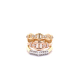 18K Gold Cubic zirconia Mariner Woman ring