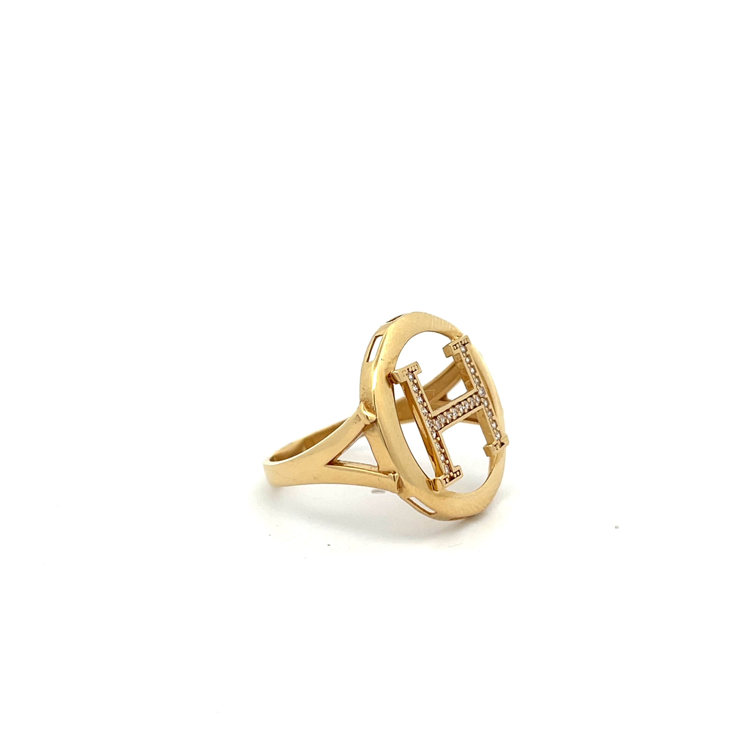 Bague Femme Or 18 Carats Oxyde de Zirconium H