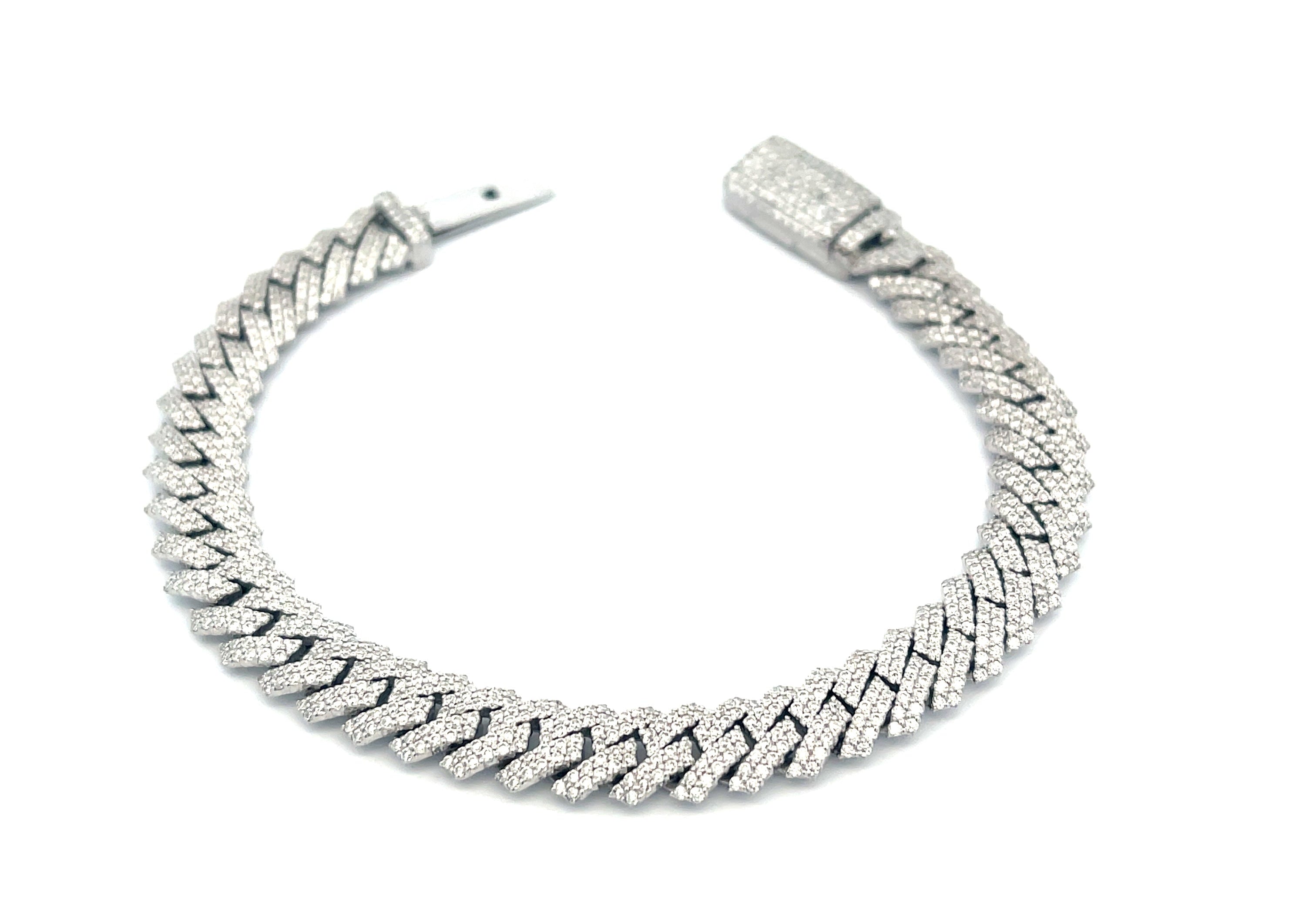 10K Gold Diamond Monaco Iced Out Bracelet 8mm