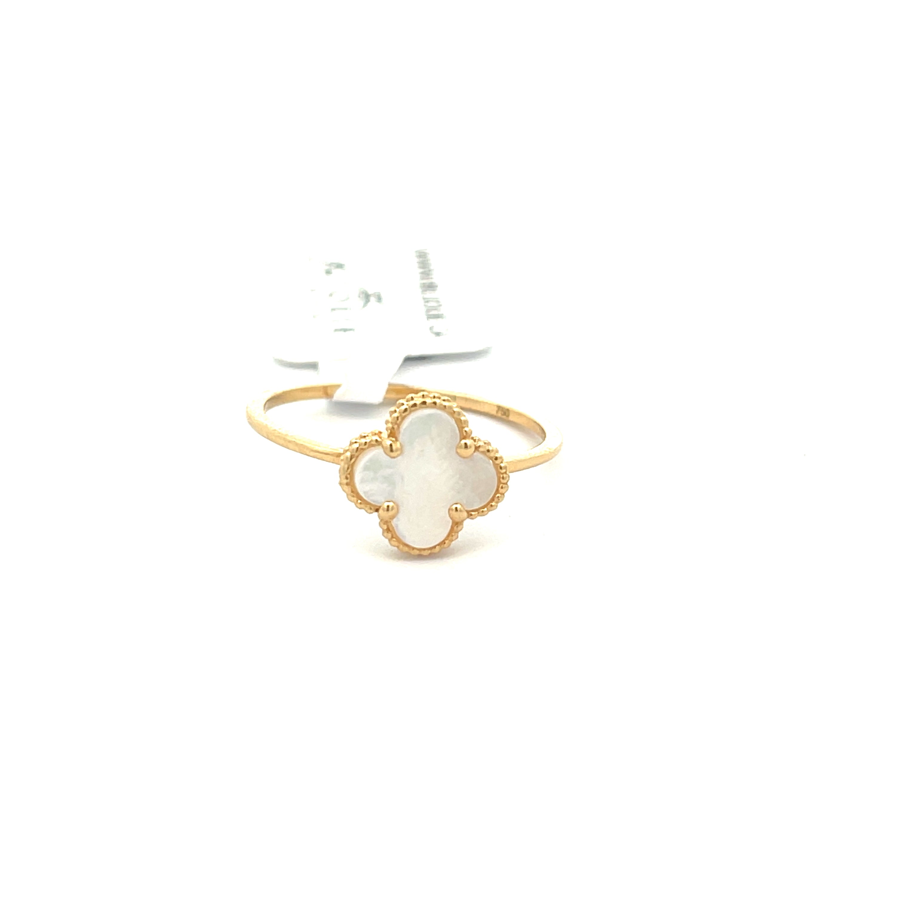 18K Yellow Gold  Small Clover Mother of Pearl