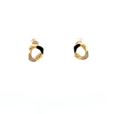 18K Yellow Gold Cuban Link Black Enamel Pendant