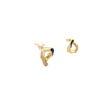 18K Yellow Gold Cuban Link Black Enamel Pendant