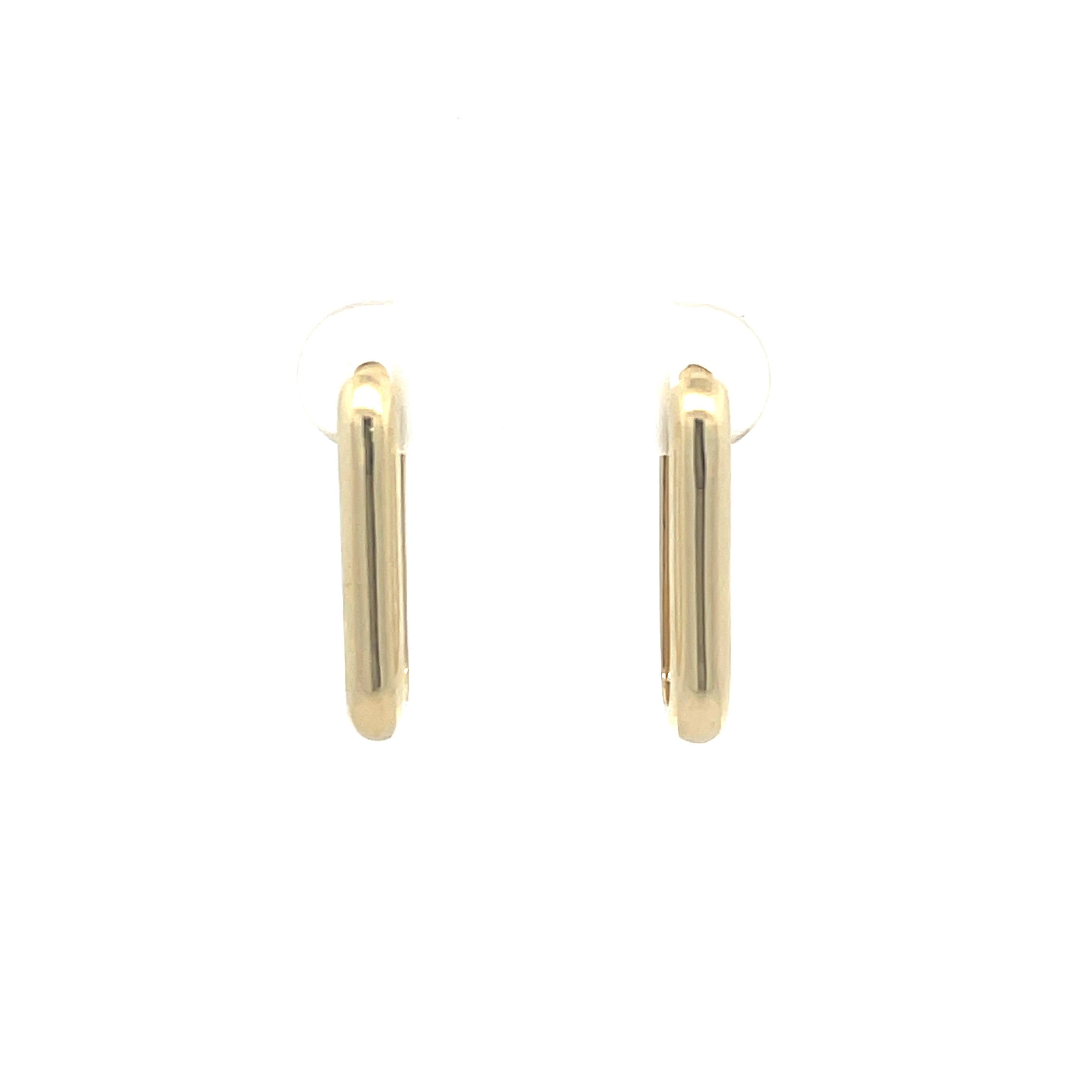 10K Gold Elongated Huggies Earrings