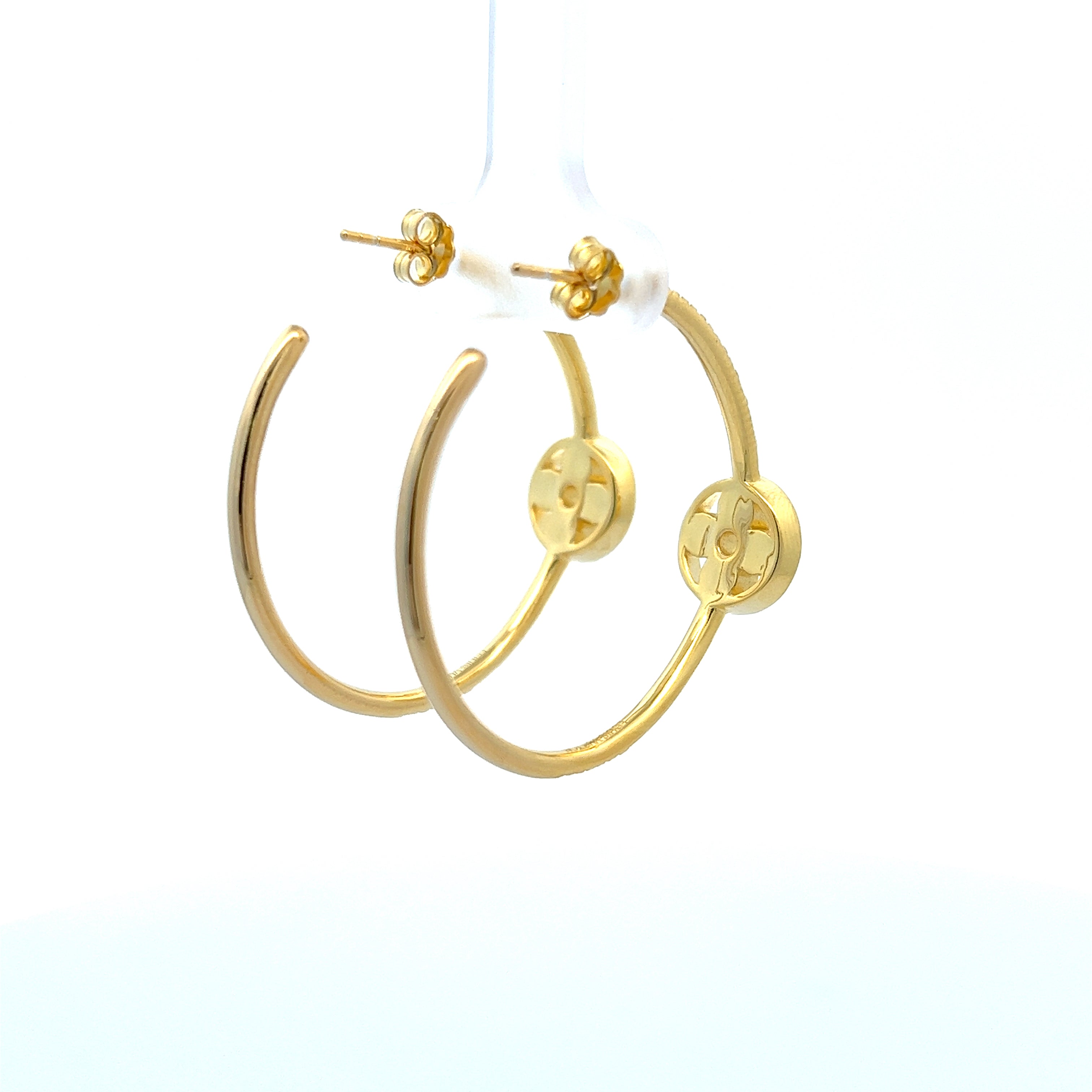 Silver .925Gold Hue Hoops Clover
