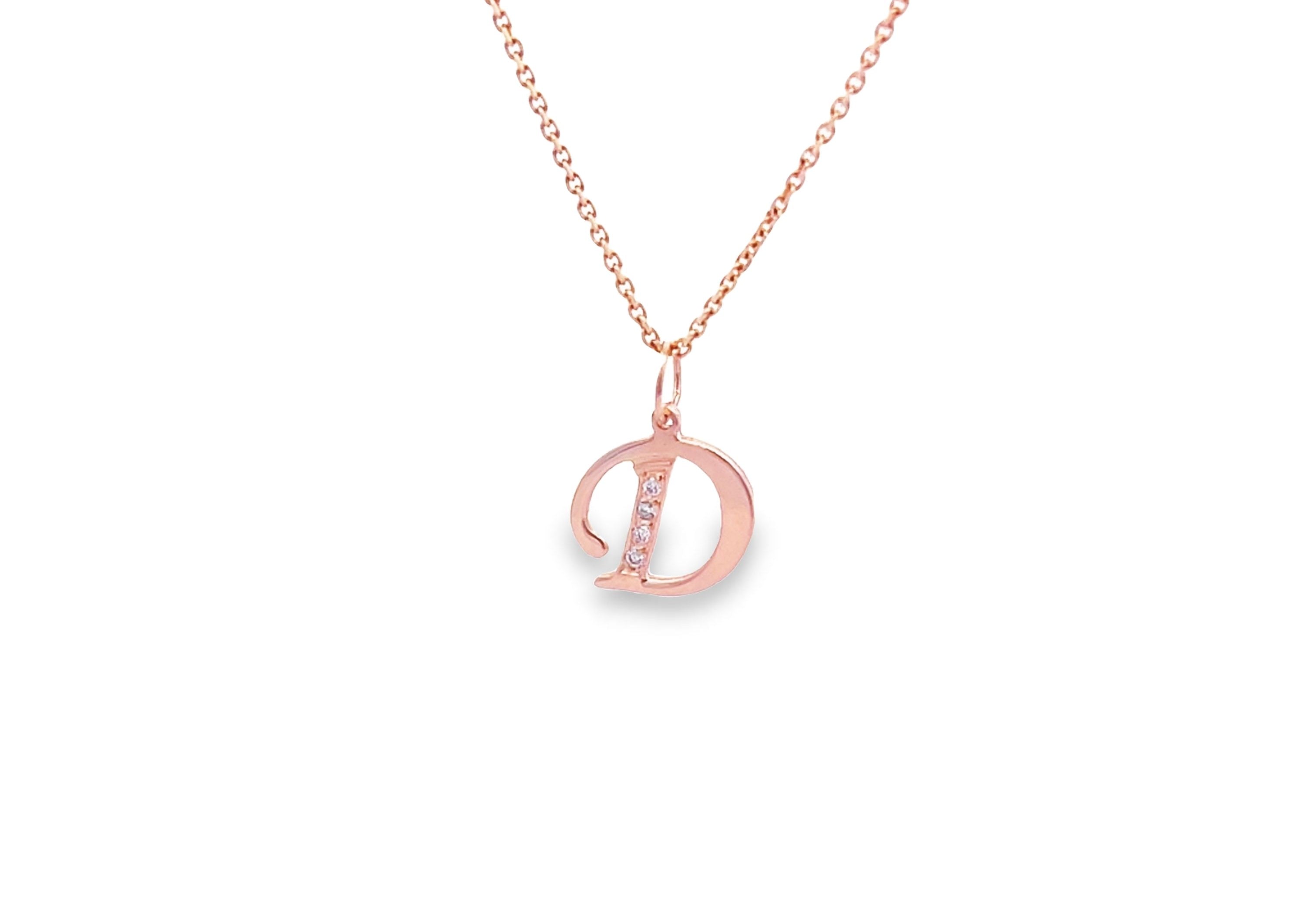 Diamond Initial Gold Necklace