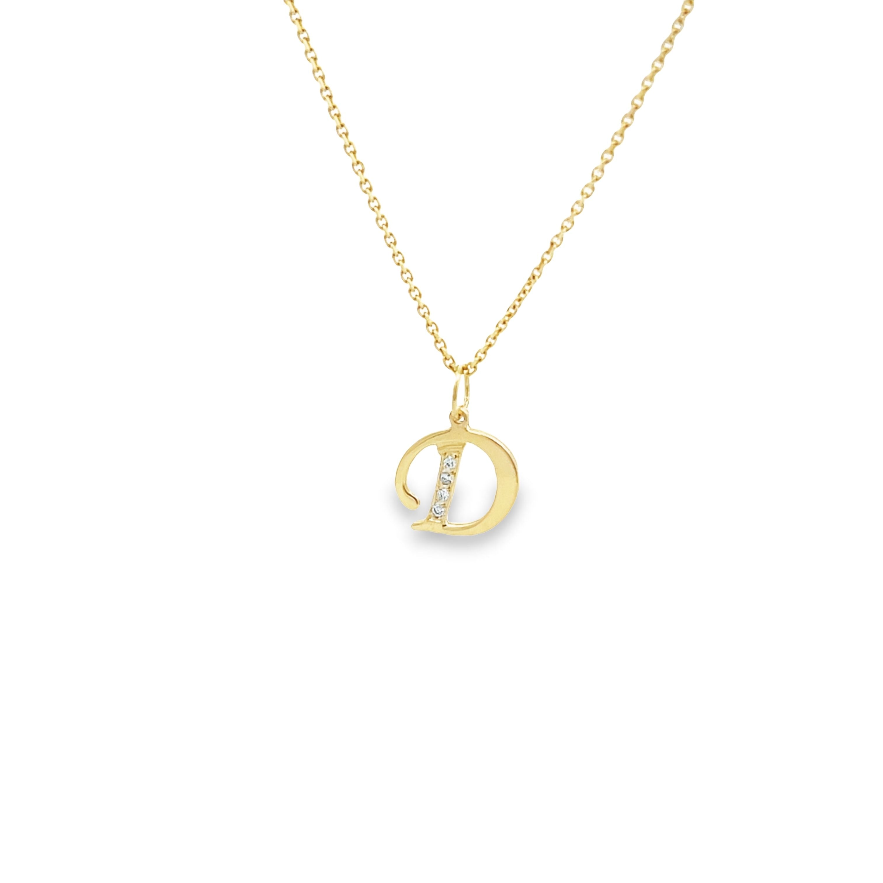 Diamond Initial Gold  Pendant