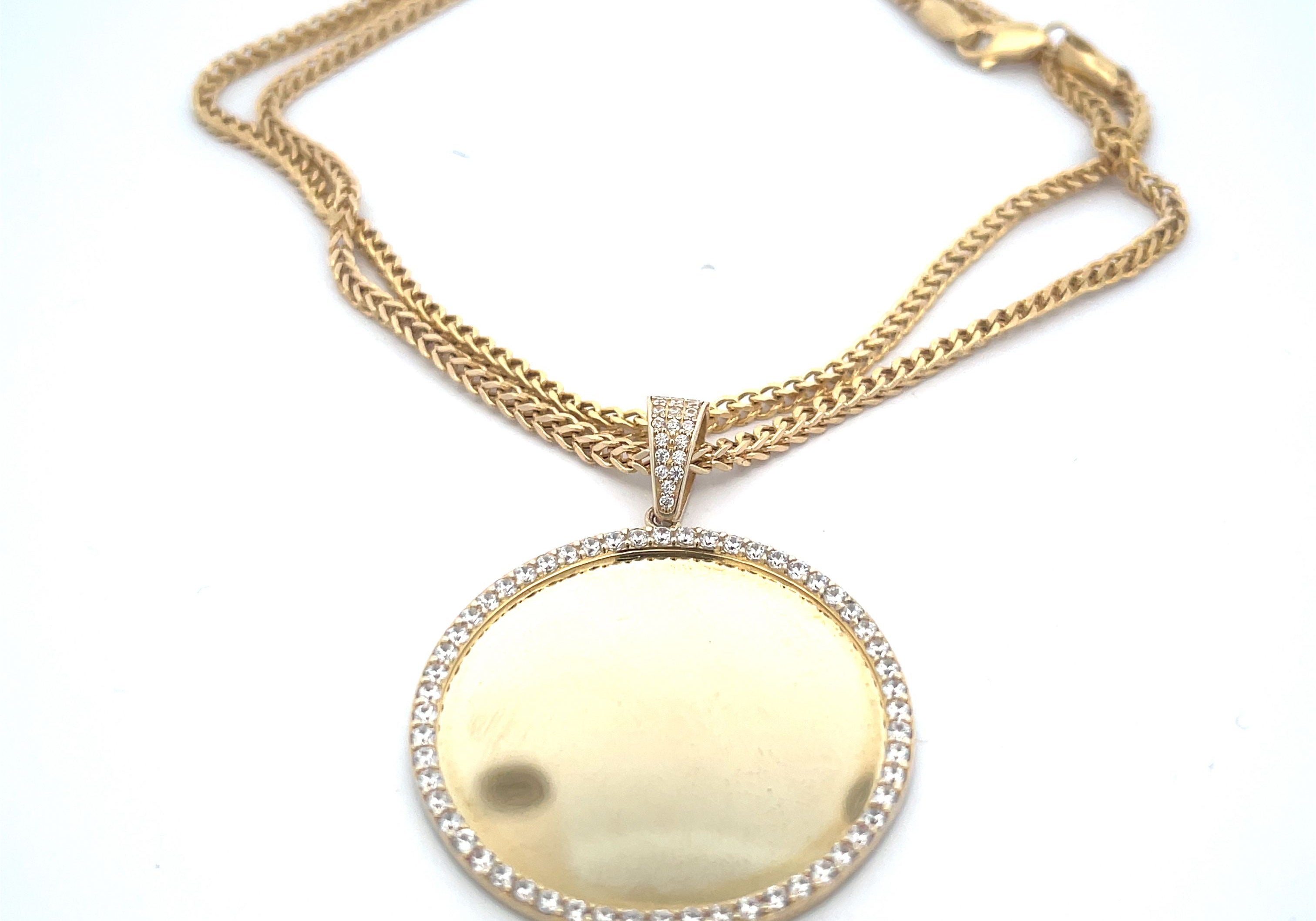 10K Gold Memory Pendant Zirconia Large