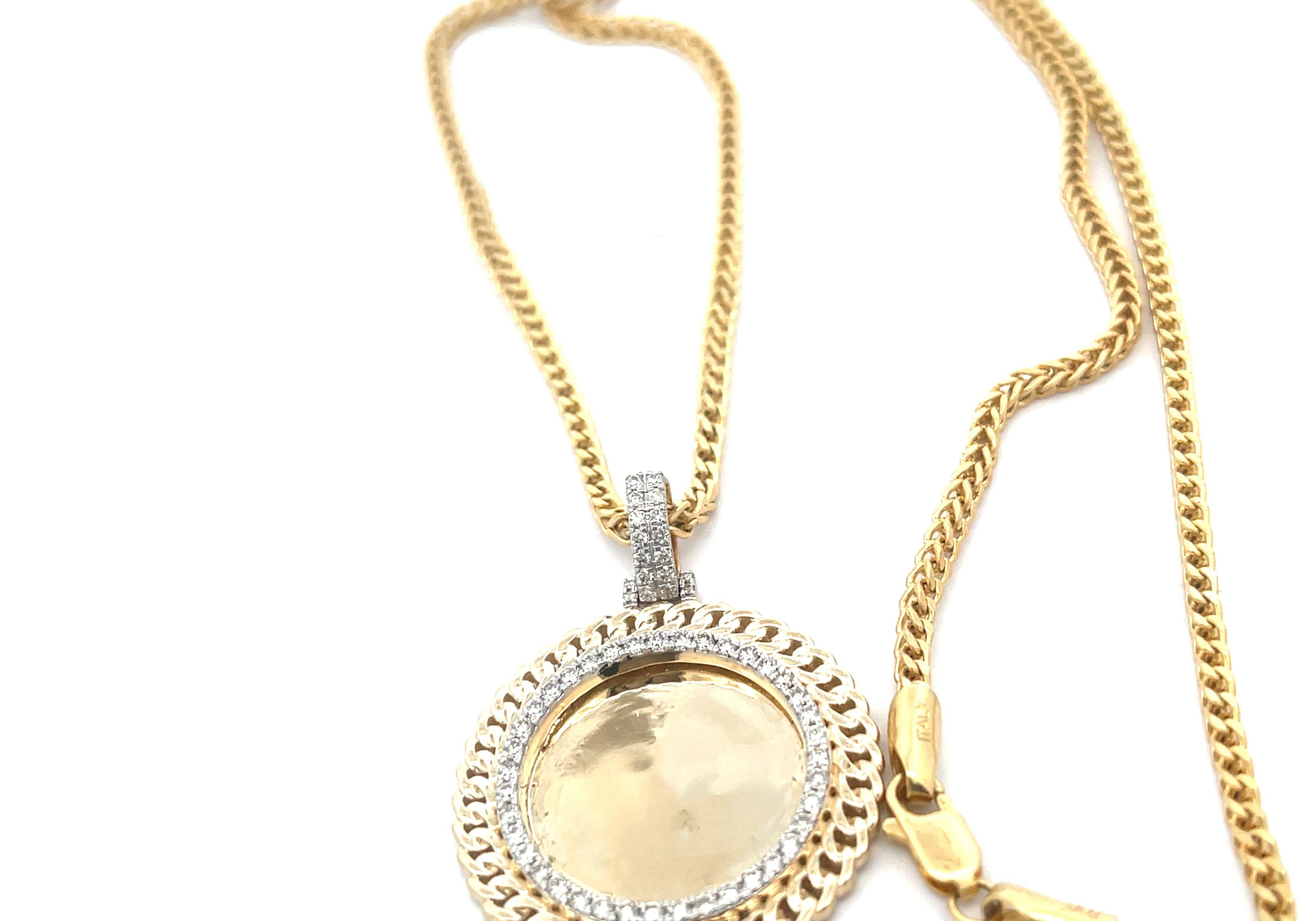 10K Cuban Memory Pendant Diamonds