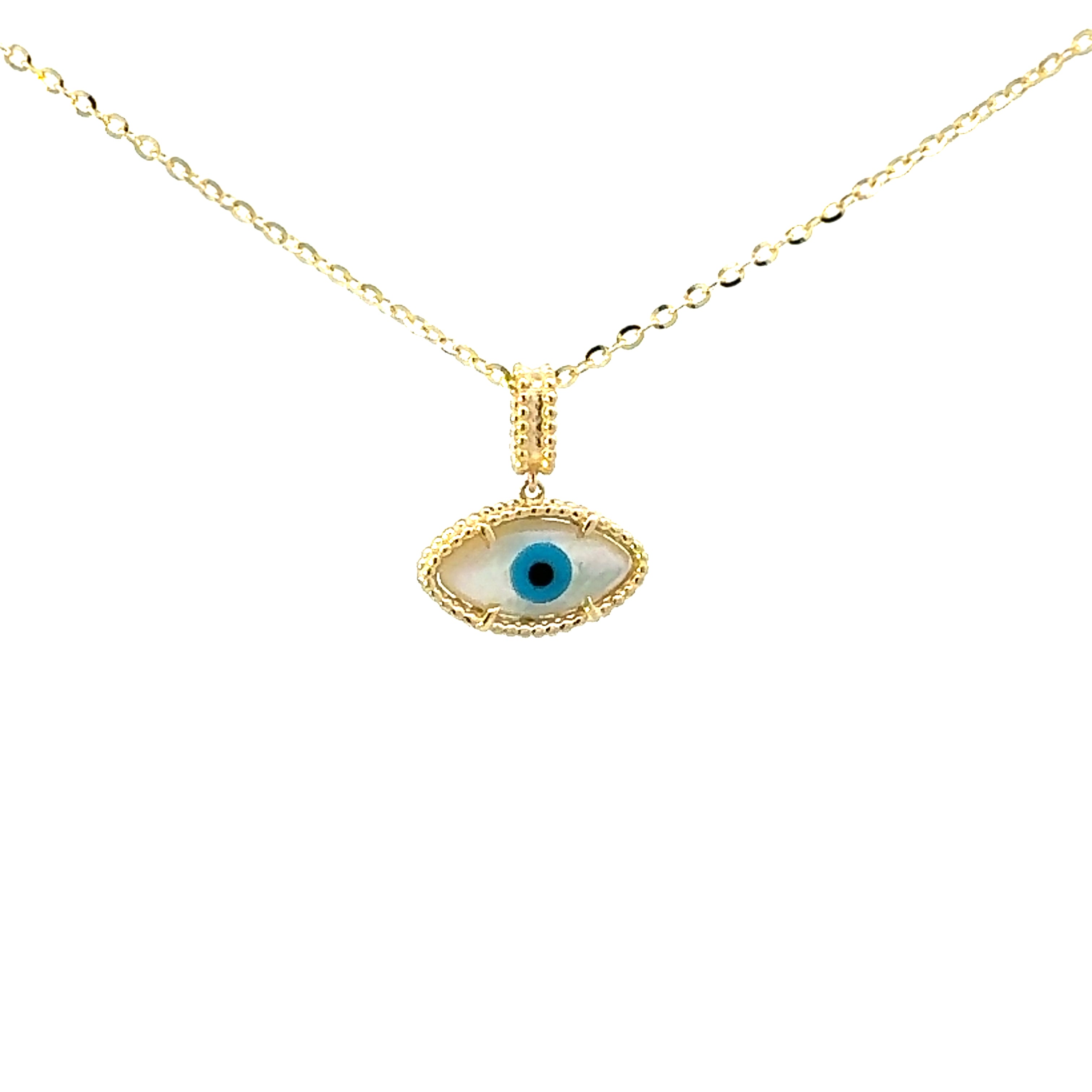 Evil Eye Shape Mother Of Pearl Pendant Gold