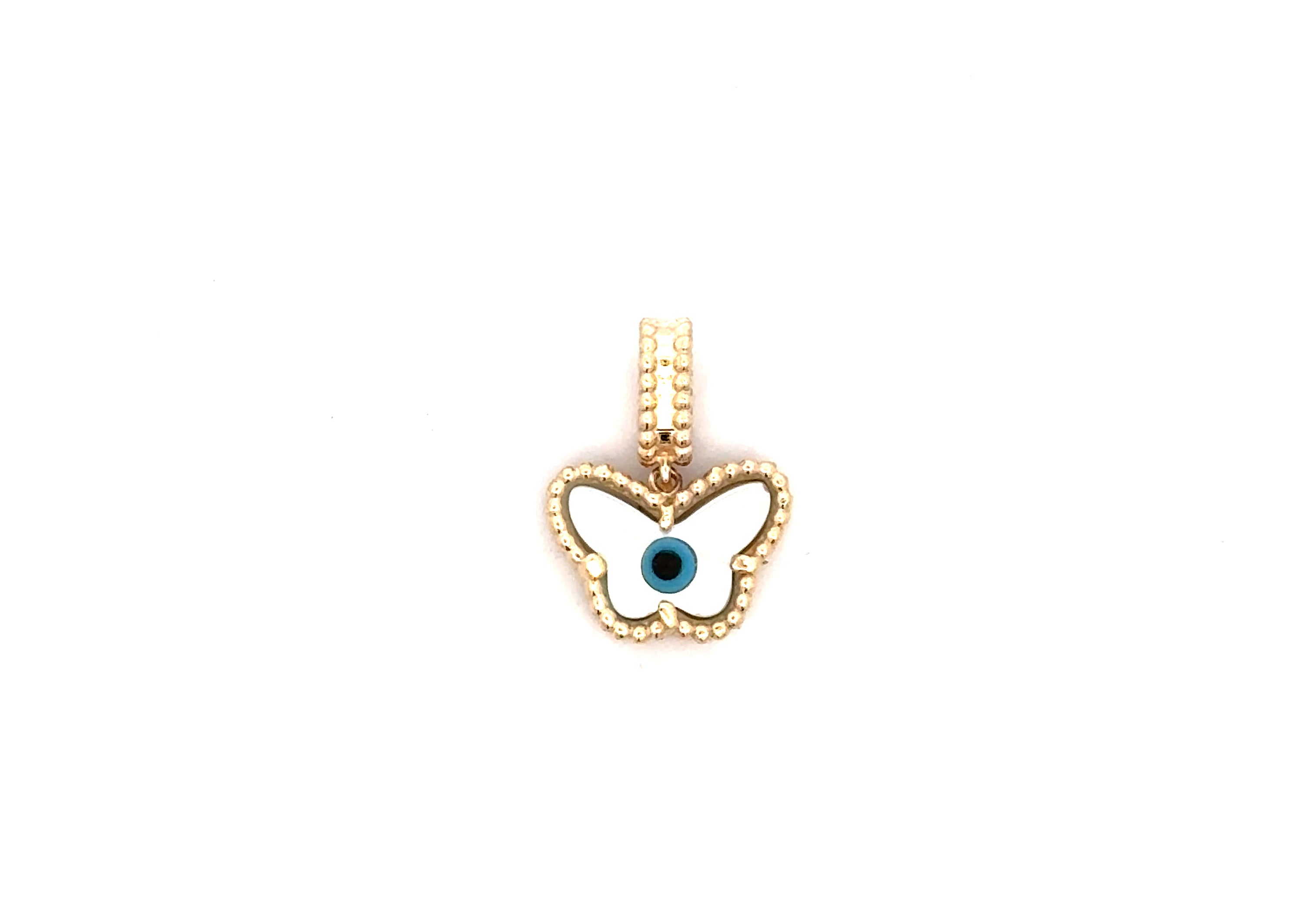 Butterfly Evil Eye Mother Of Pearl Necklace Gold