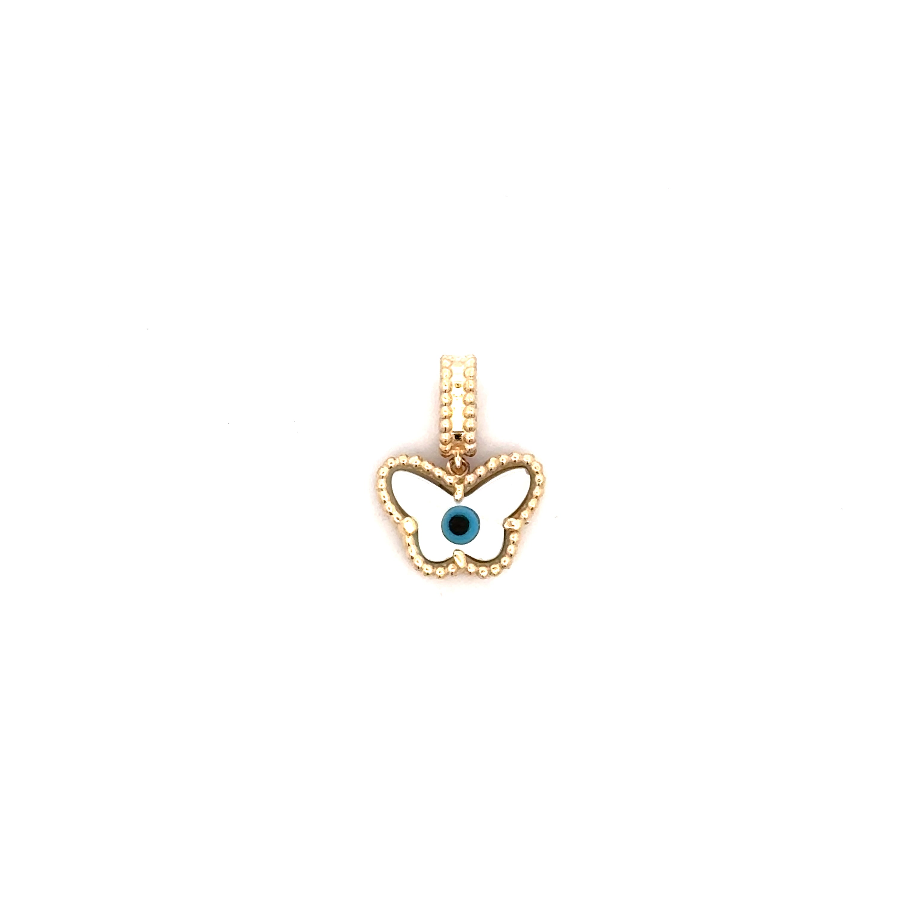 Butterfly Evil Eye Mother Of Pearl Necklace Gold