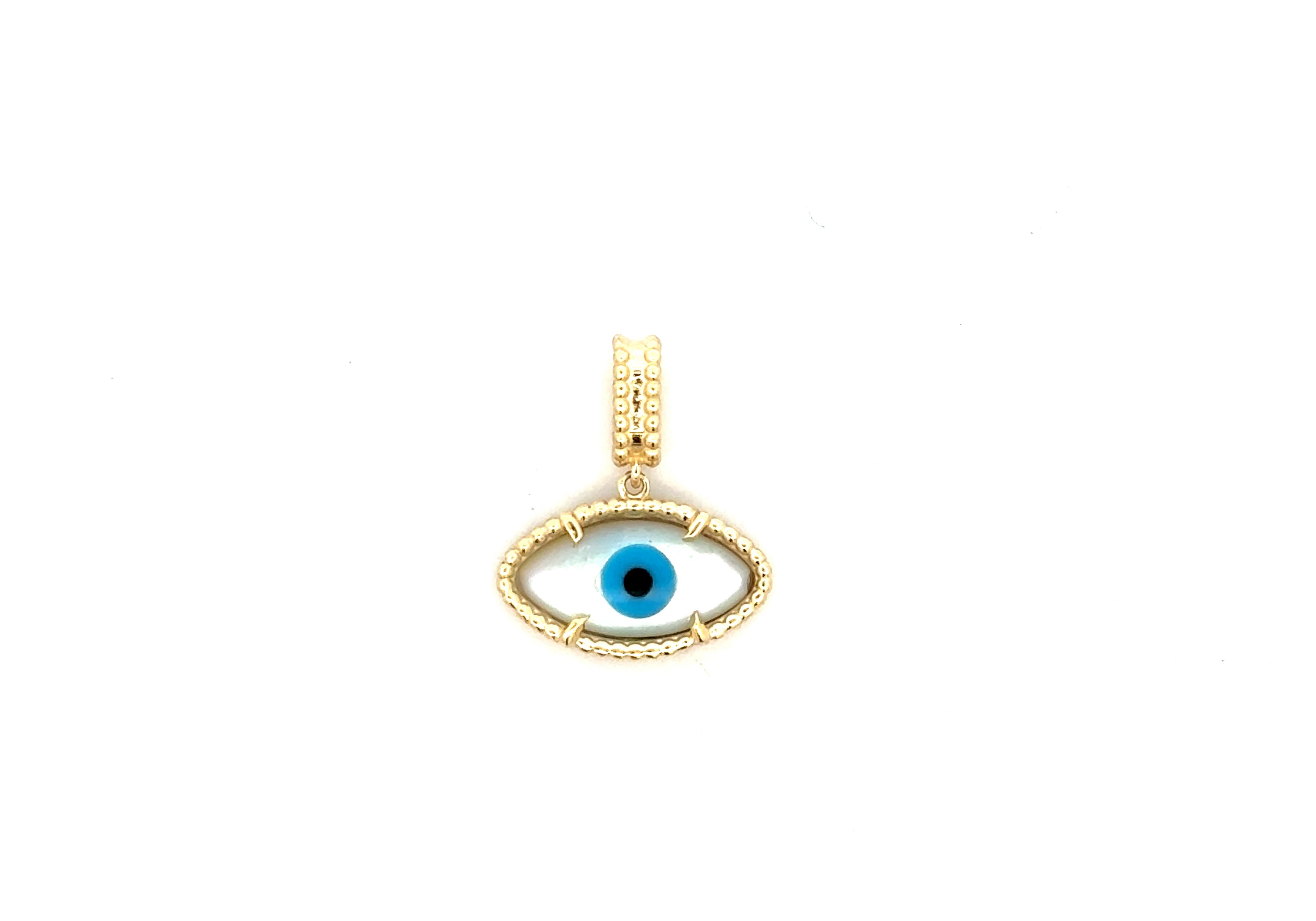 Evil Eye Shape Mother Of Pearl Pendant Gold