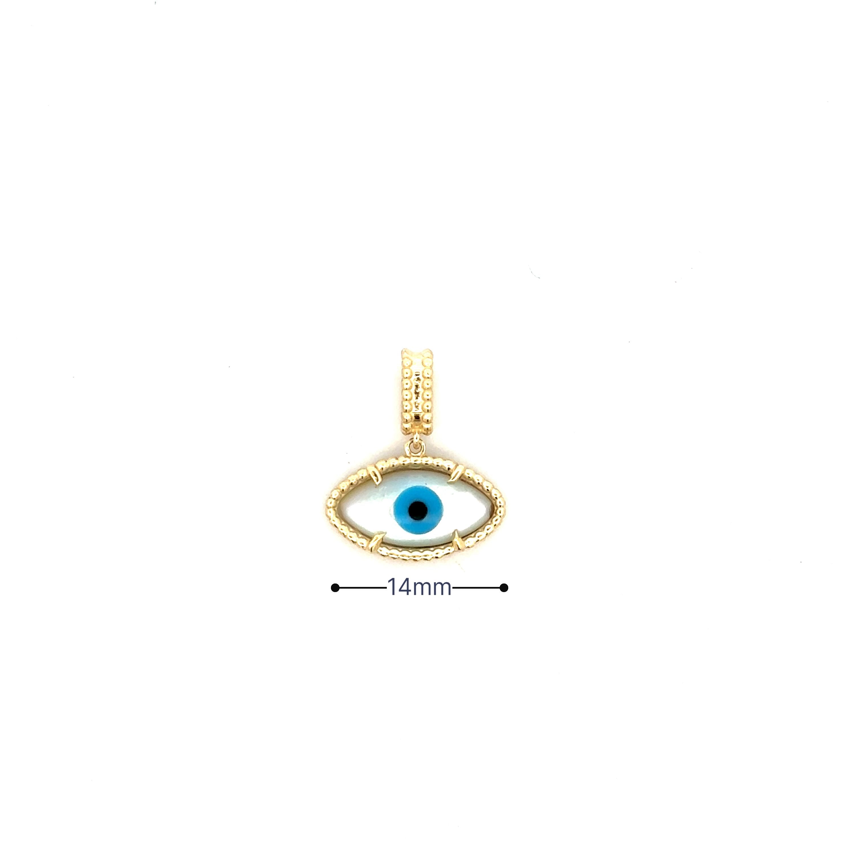 Evil Eye Shape Mother Of Pearl Pendant Gold