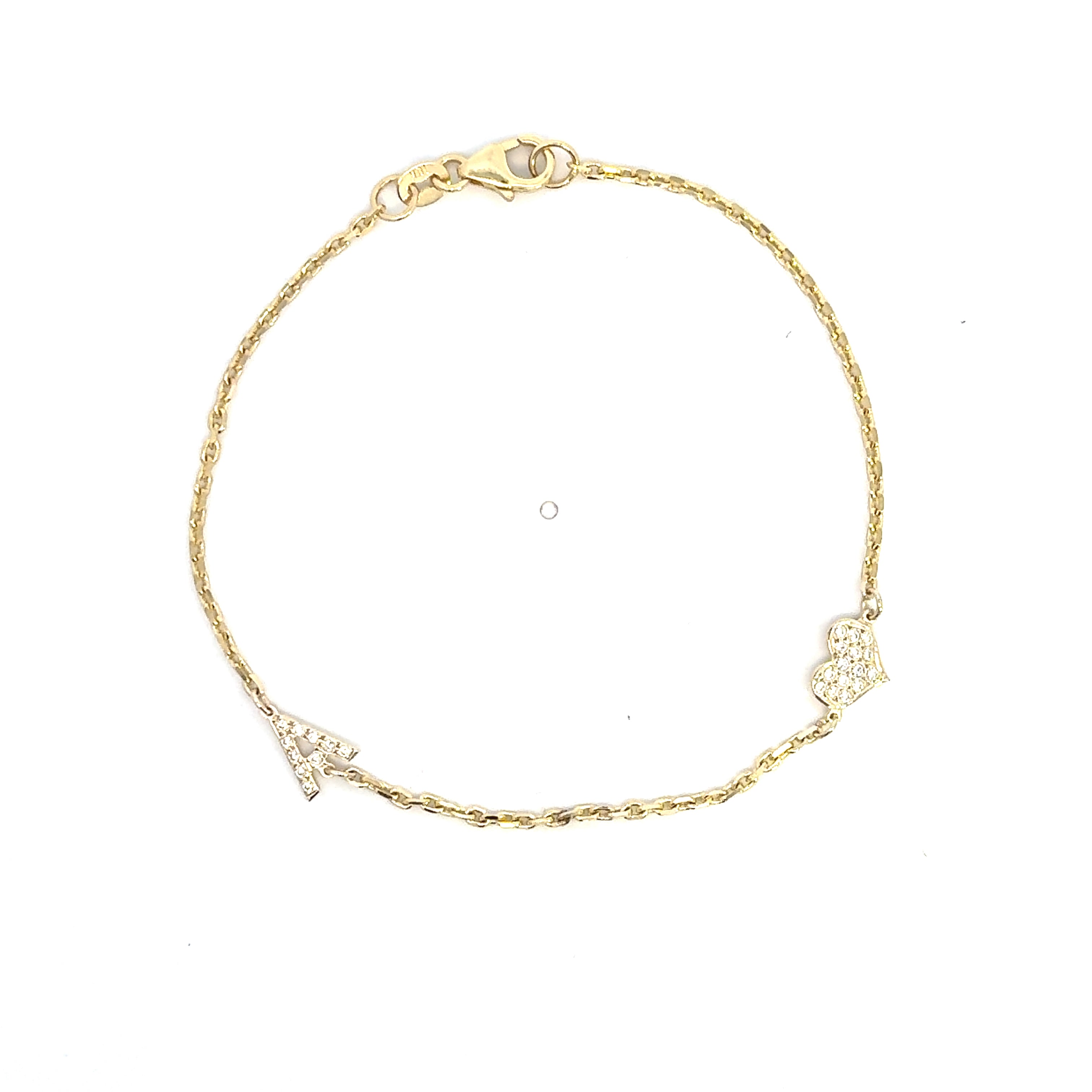 Custom Gold And Diamond Initial Bracelet