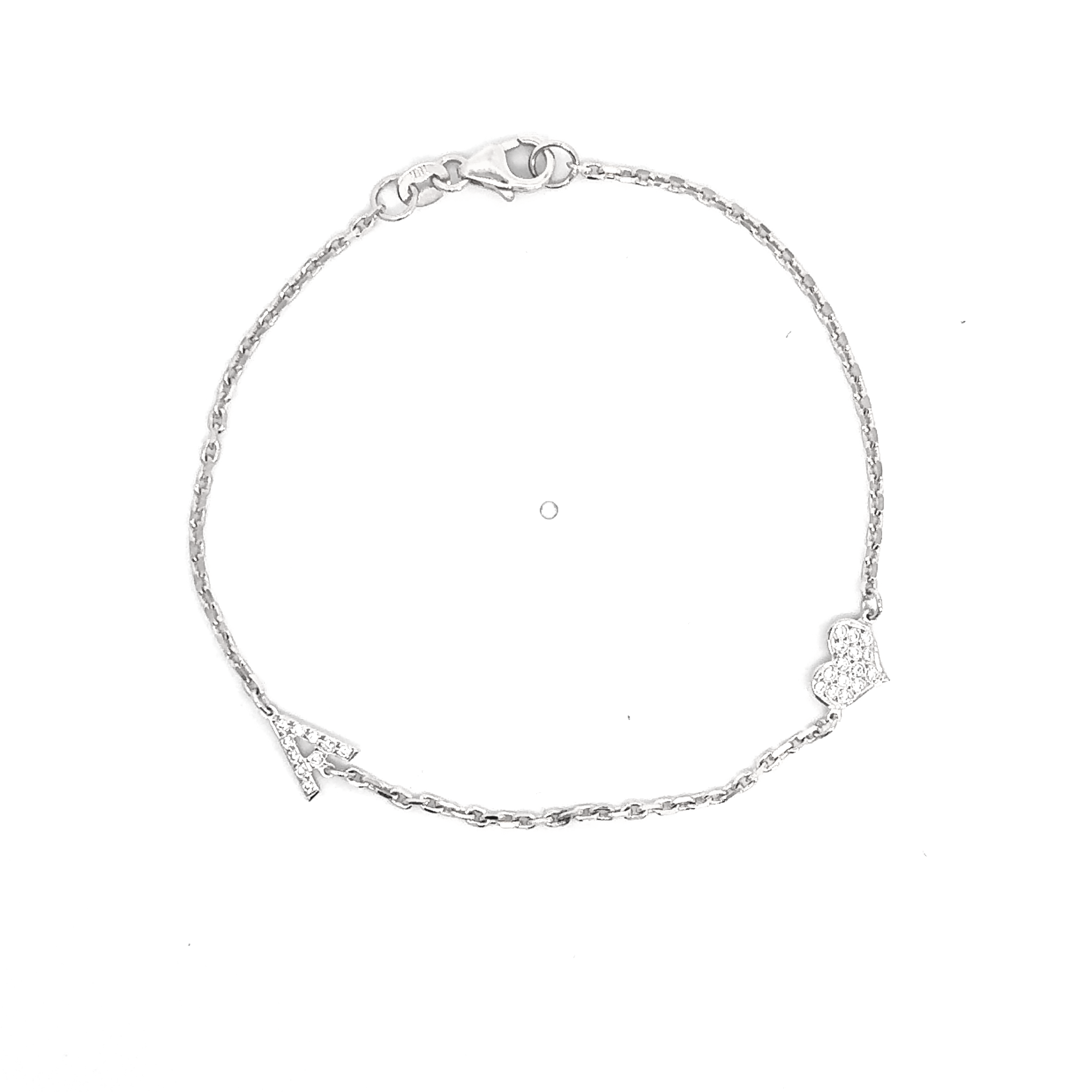 Bracelet Initial Personnalisé En Or Et Diamants