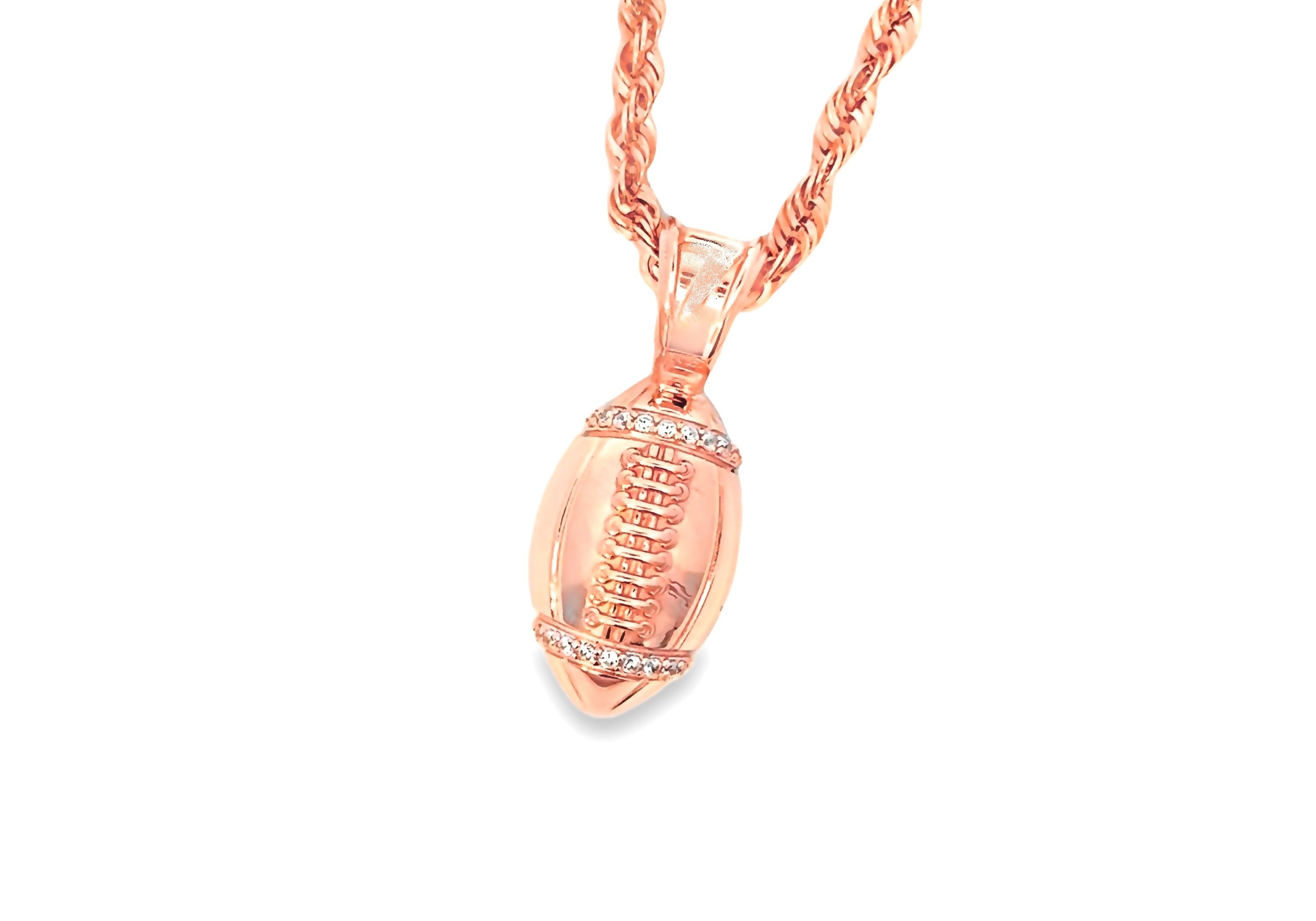 Gold Diamond Football Pendant