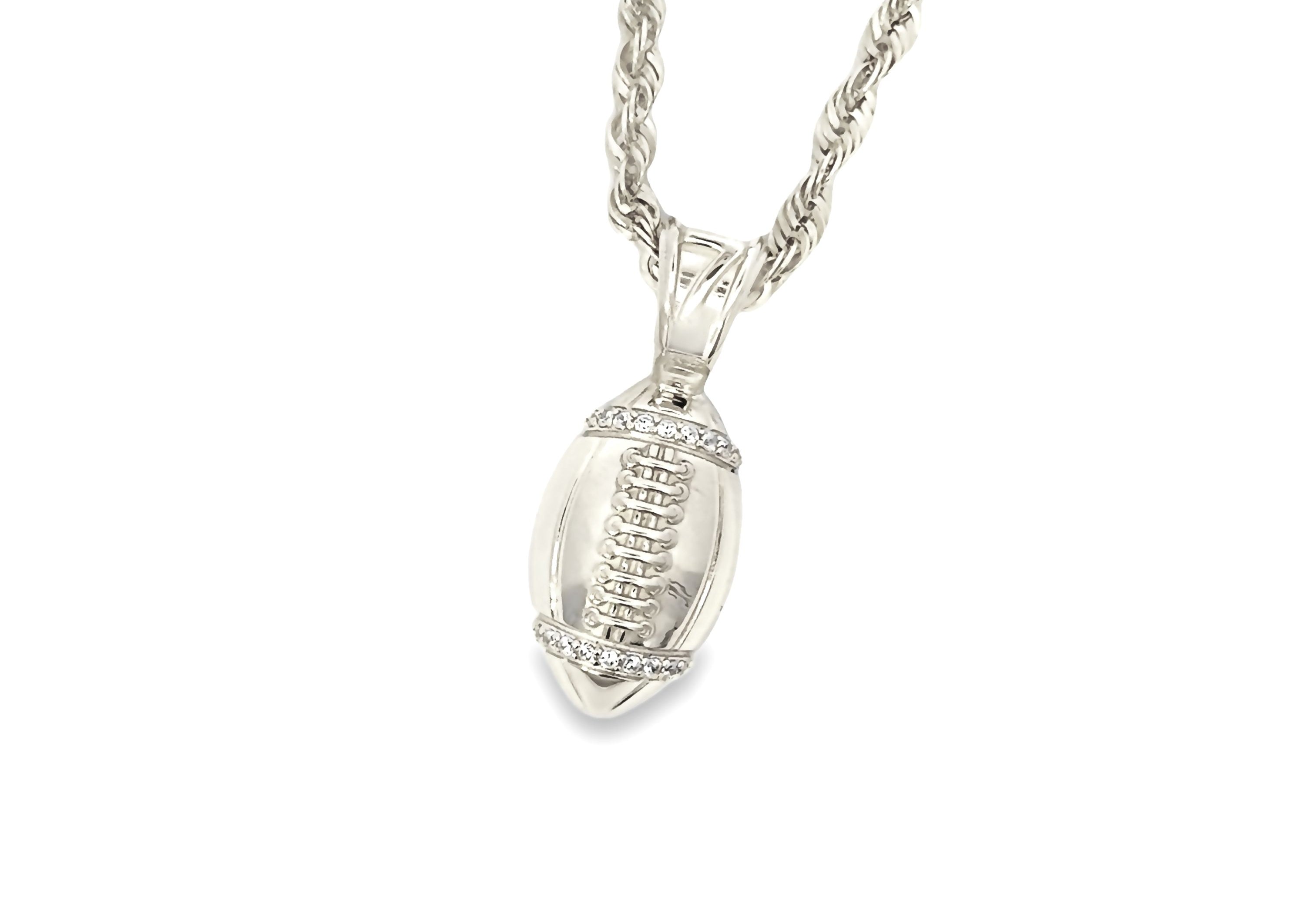 Gold Diamond Football Pendant