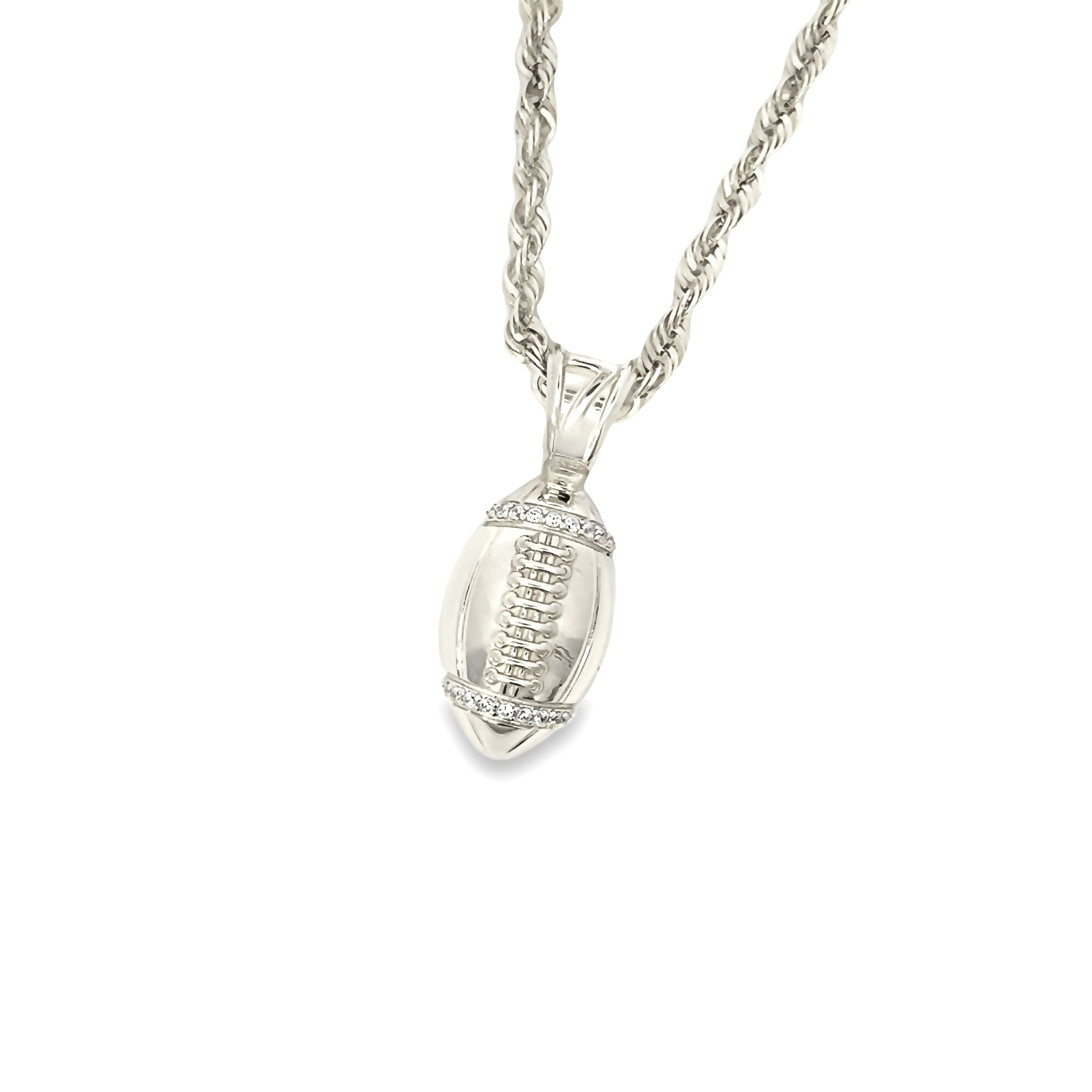 Gold Diamond Football Pendant
