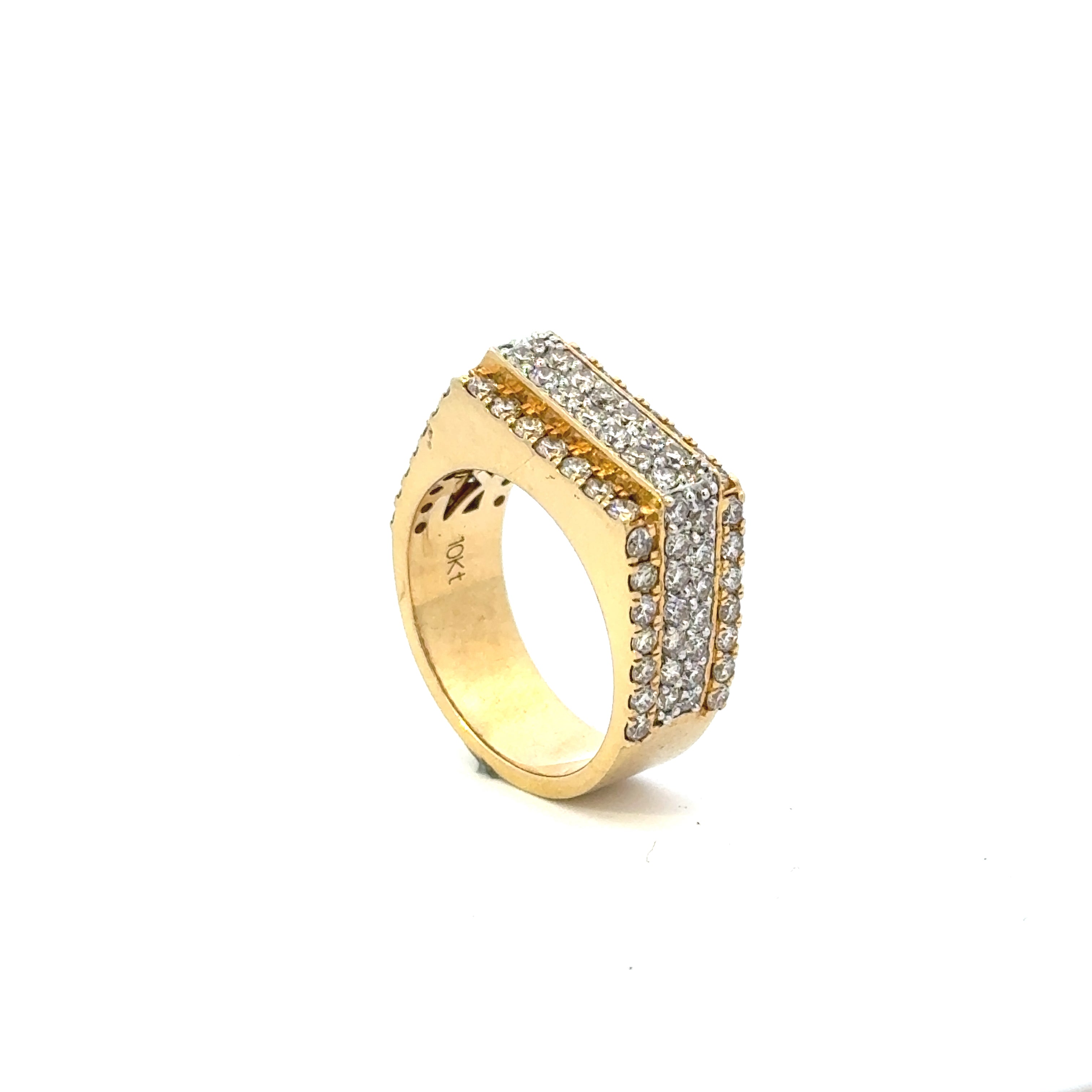 Men Gold Diamond Pavé Ring