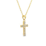 14k Dainty Diamond Gold Cross Pendant