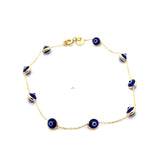 Evil Eye Dainty Ladies Bracelet 10K Gold
