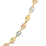 10K Tree Color Gold Puff Gucci Chain 6mm