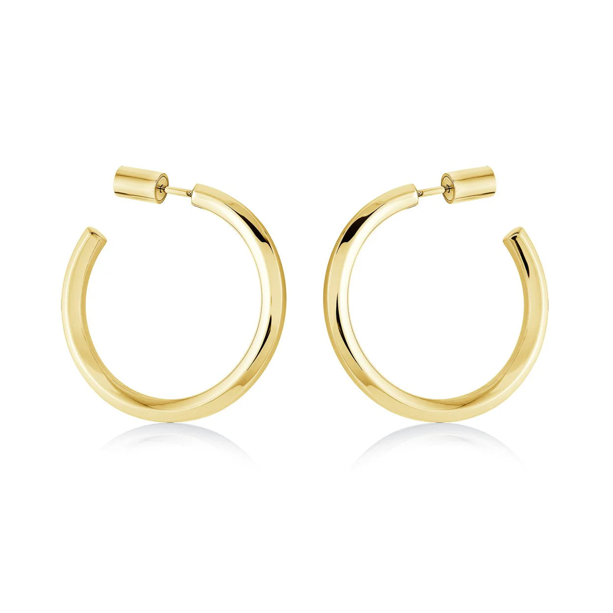 30MM HEXAGON POST-HOOP EARRINGS