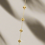 18k Gold Mini 5 Clover Ladies Bracelet
