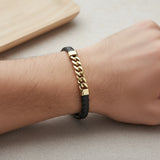 BLACK LEATHER 6MM-CURB