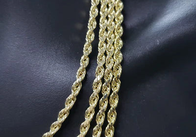 5MM 10K Diamond Cut Rope Chain
