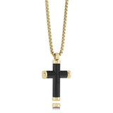 BLACK S.STEEL GOLD-IP TWIST LINE CROSS