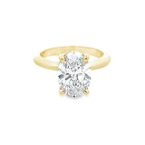 Bague solitaire Elodie avec halo caché et diamant de forme ovale