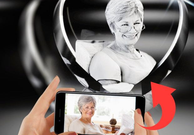 3D Crystal Medium Heart 10x9cm 1 to 2 people