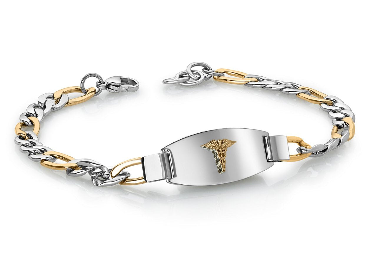 Medical Bracelet Figaro Link Men