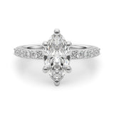 Marquise Shape Diamond Engagement Ring- Omega