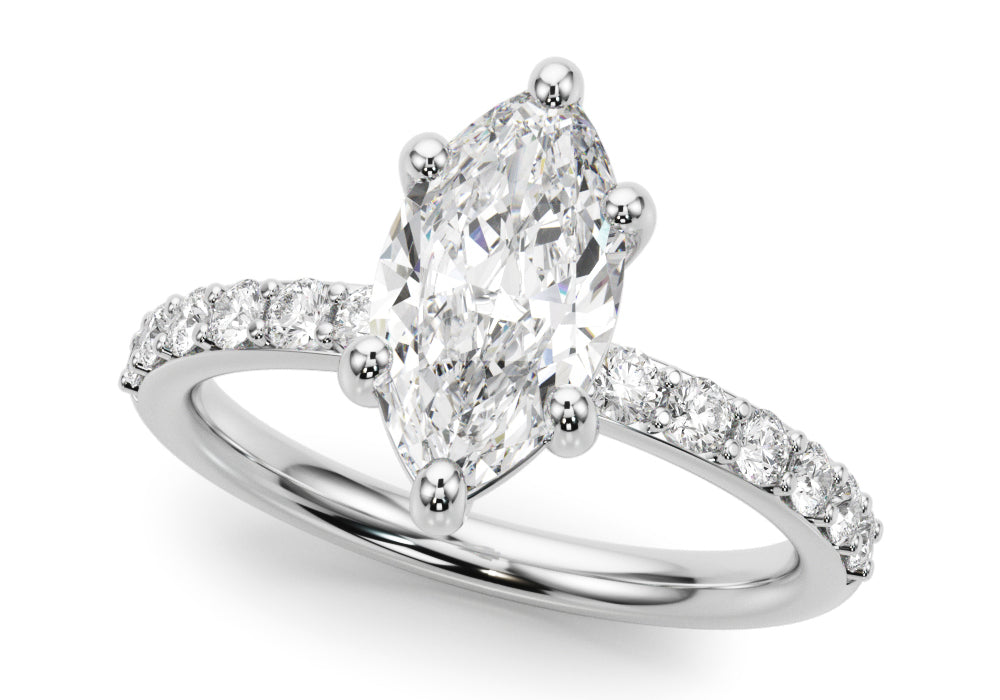 Marquise Shape Diamond Engagement Ring- Omega
