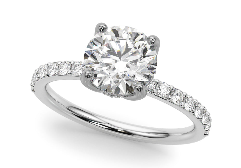 Round Brilliant Shape Diamond Engagement Ring- Omega