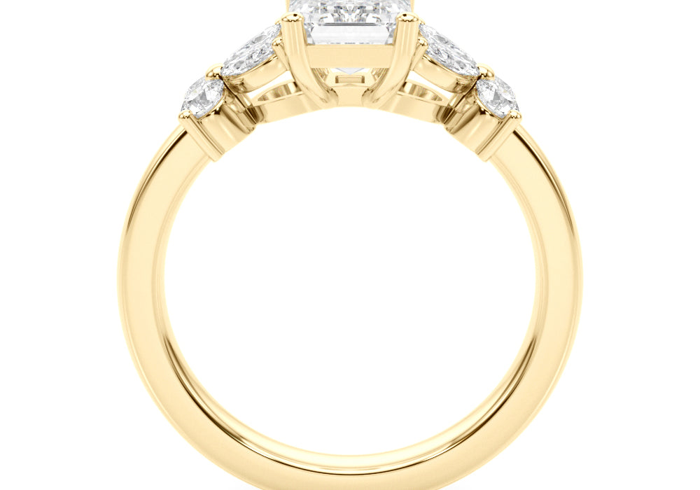 Emerald Cut Shape Diamond Engagement Ring- Marki
