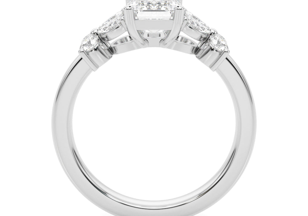 Emerald Cut Shape Diamond Engagement Ring- Marki